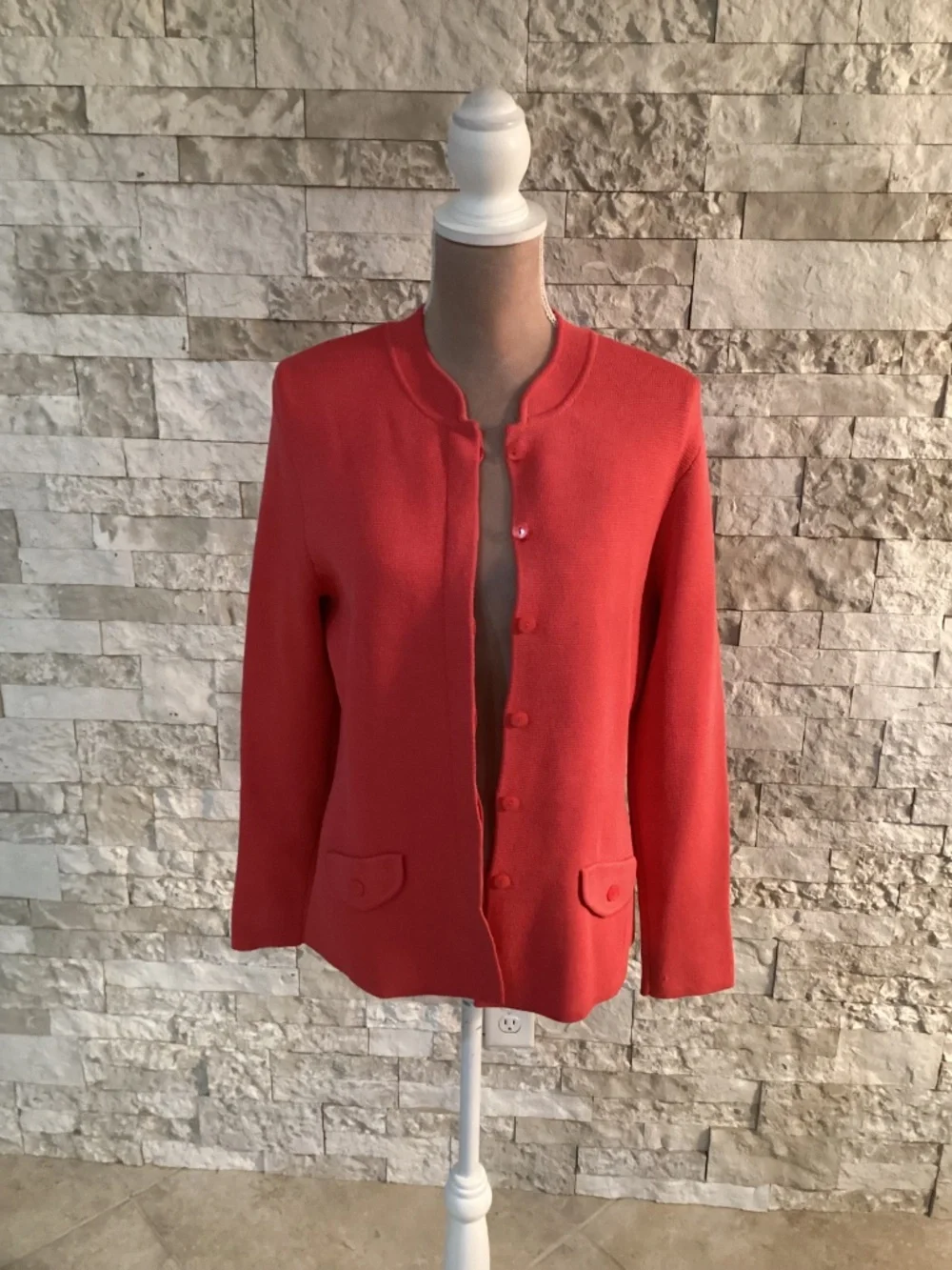 Talbots structured collarless knit sweater jacket (NWT)